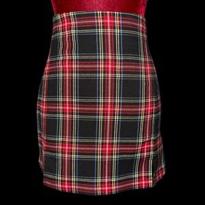 BRANDY MELVILLE WOMEN RED PLAID CARA SKIRT